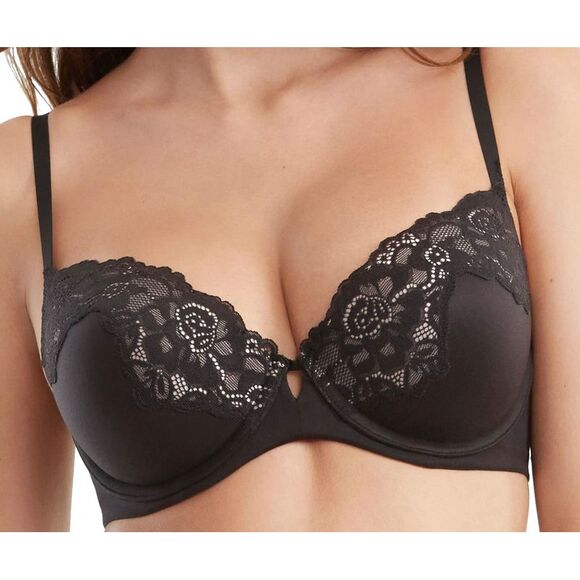 Maidenform Women's Comfort Devotion Your Lift Push Black Evening Blush - Picture 4 of 4